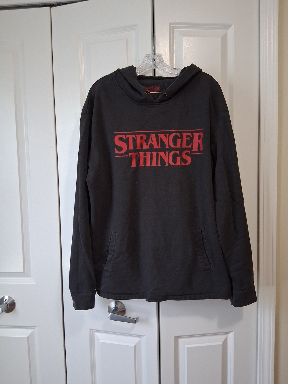 Netflix Stranger Things Black Hoodie with Red Logo